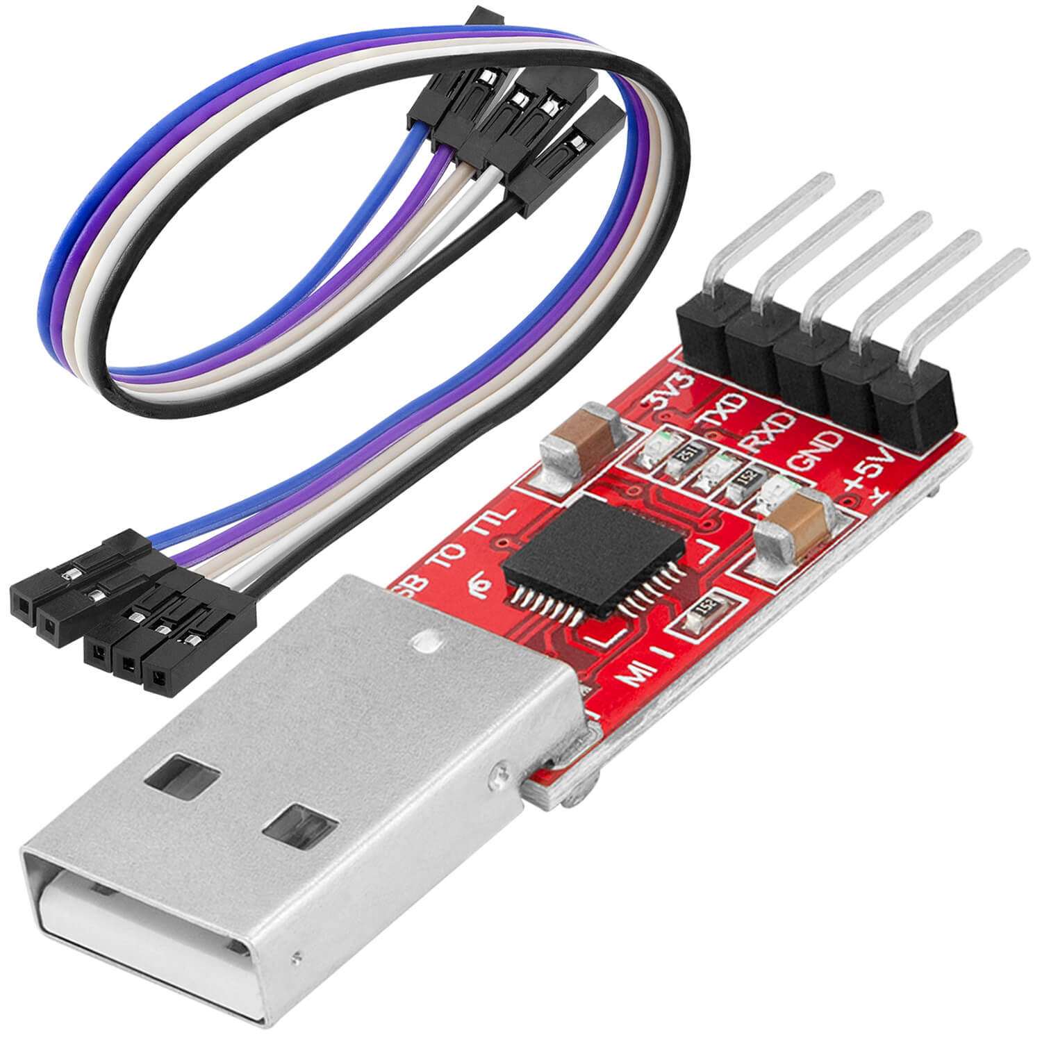CP2102 USB to TTL Converter HW-598 for 3.3V and 5V with jumper cable_1