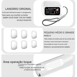 Fones de Ouvidos Sem Fio com Redução de Ruido ANC/ENC
