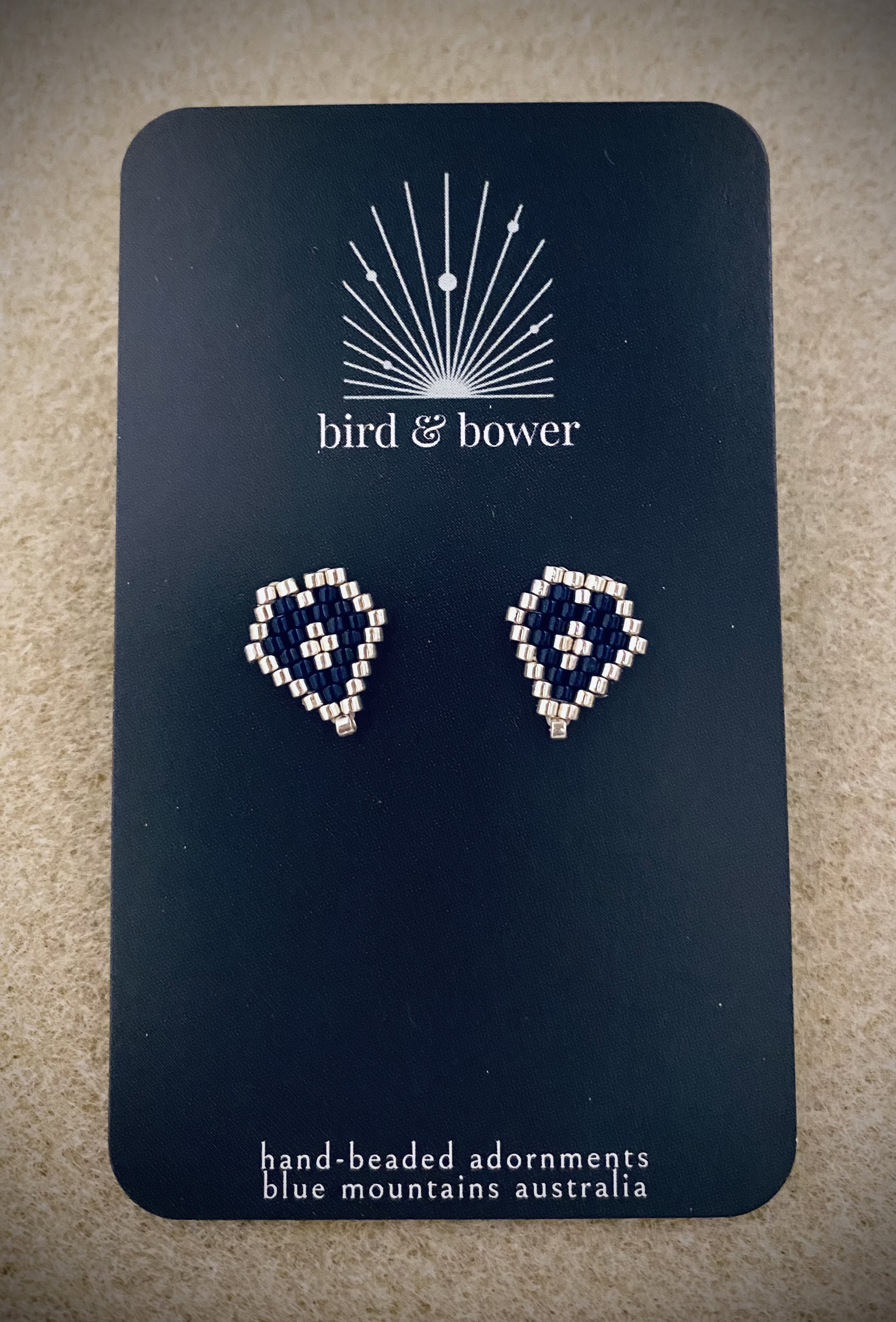 Love Never Fails studs - Silver Navy_0