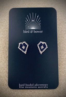 Love Never Fails studs - Silver Navy