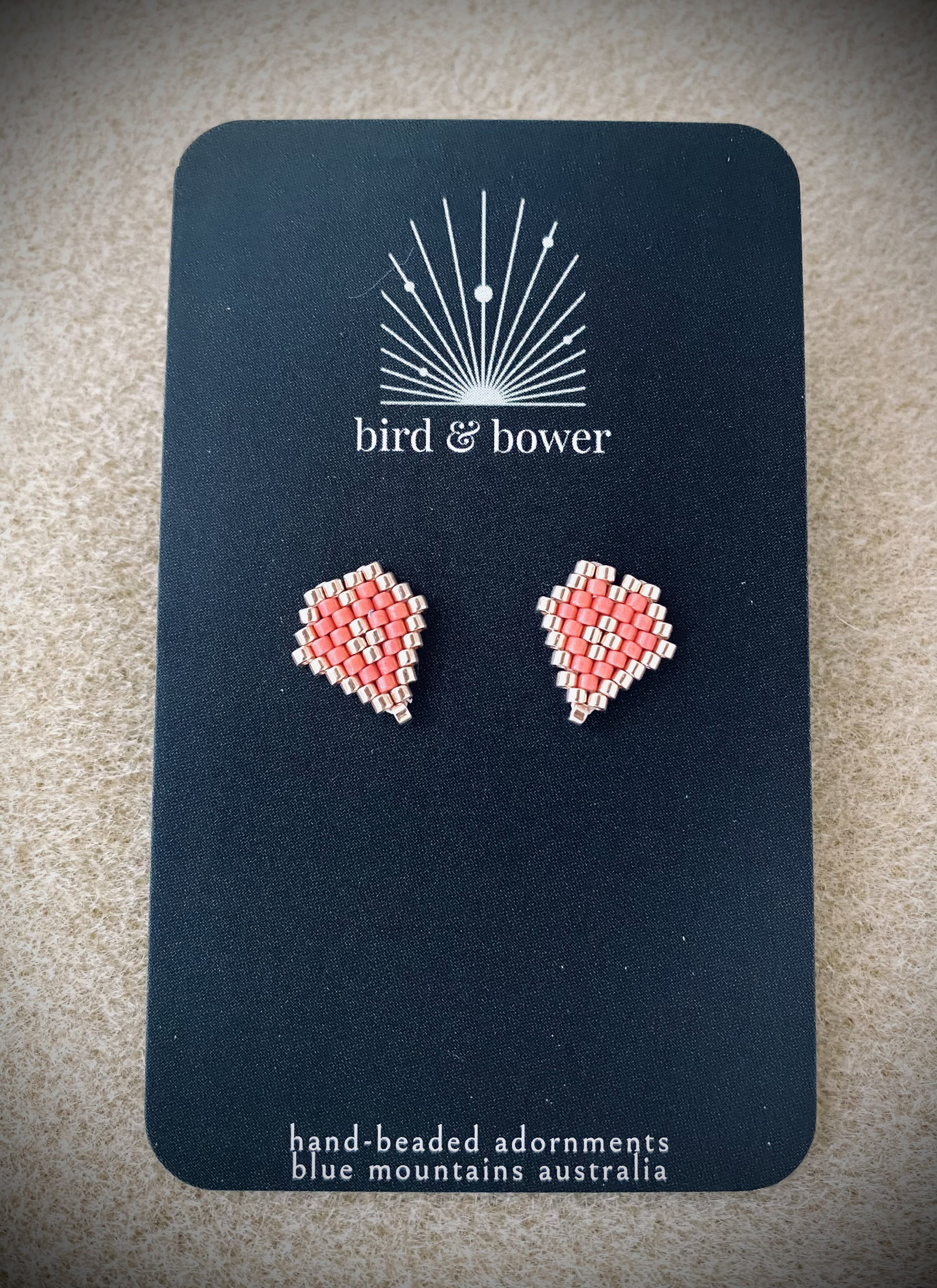 Love Never Fails studs - Pale Gold Watermelon_0