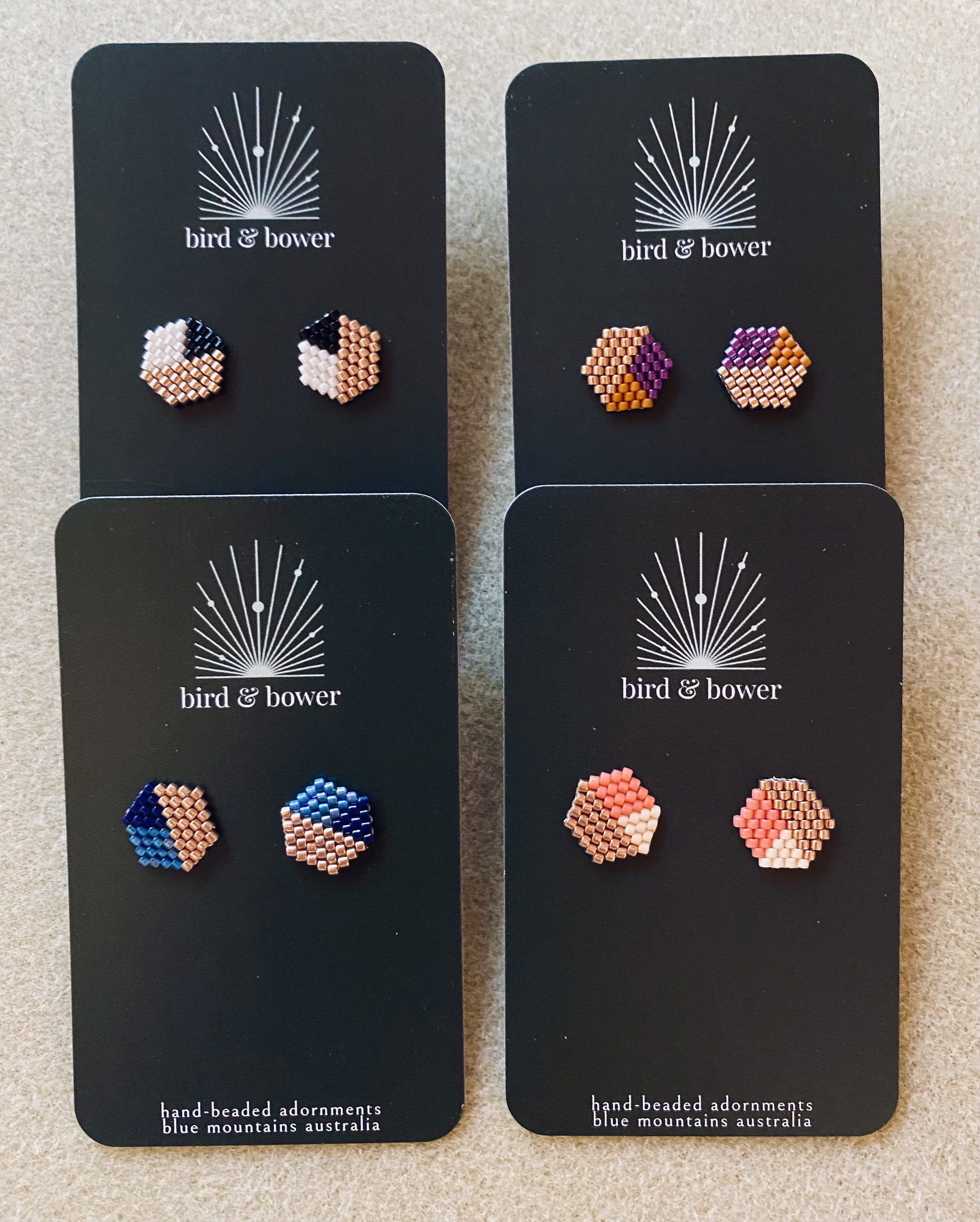 Gold Geo Studs - Monochrome _1