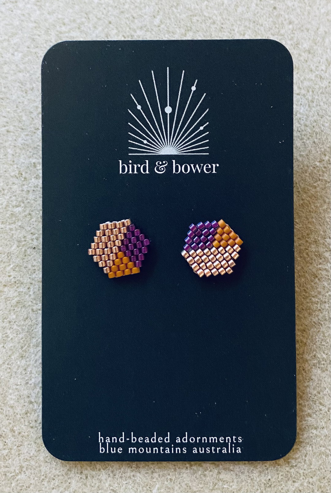 Gold Geo Studs - Pumpkin Spice 