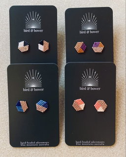 Gold Geo Studs - Pumpkin Spice 