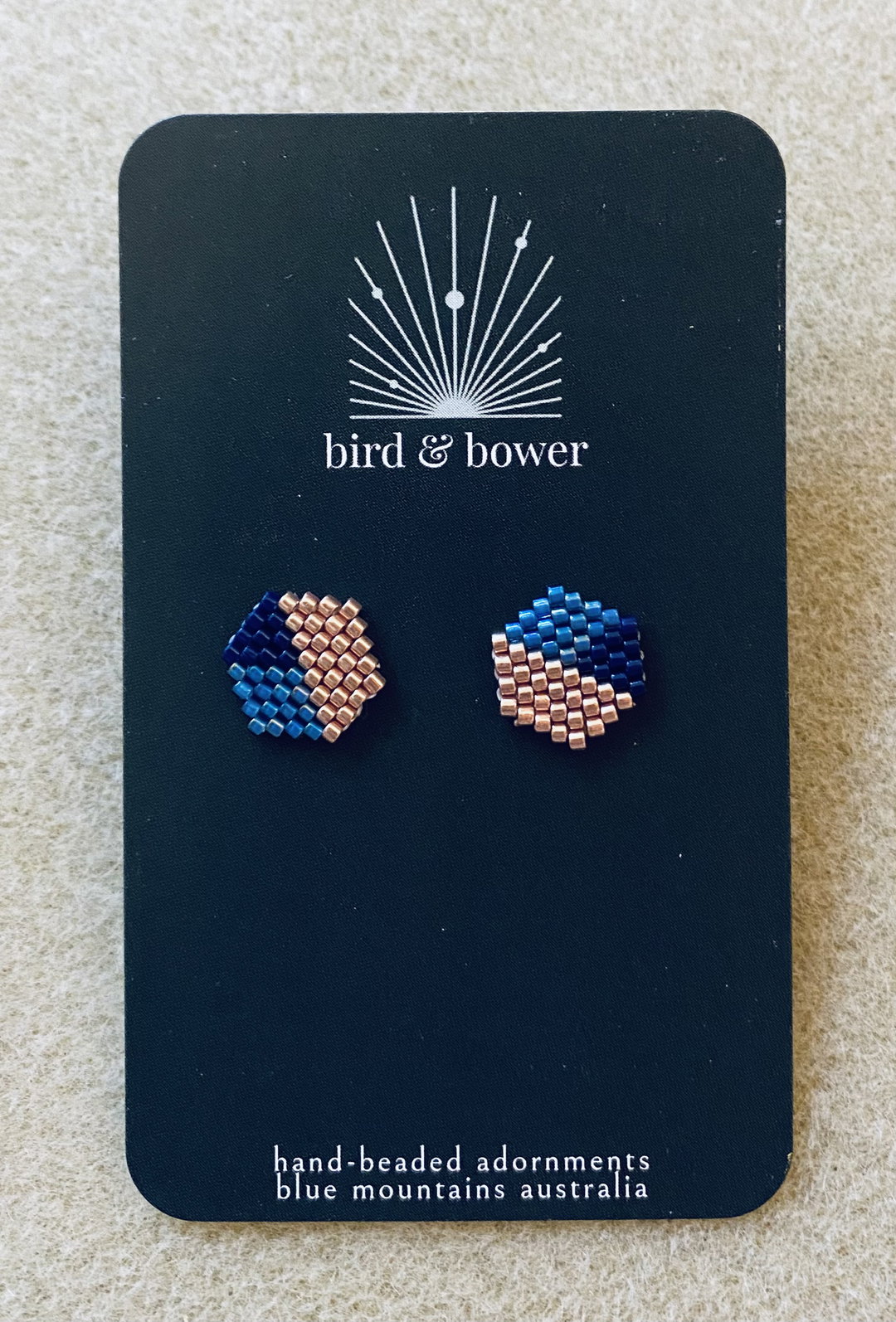 Gold Geo Studs - Luminous Cobalt