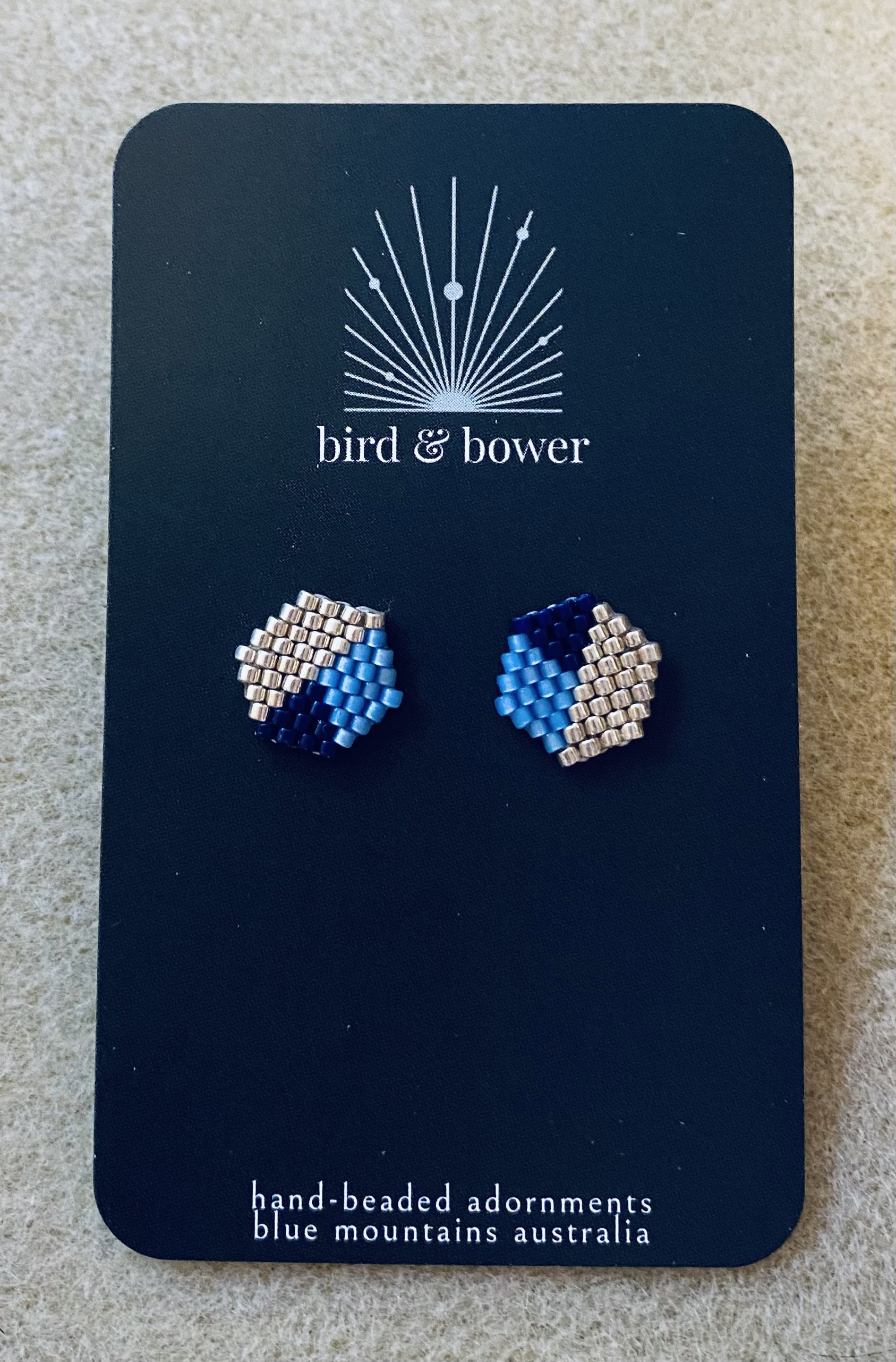 Silver Geo Studs - Bayberry Blue_0