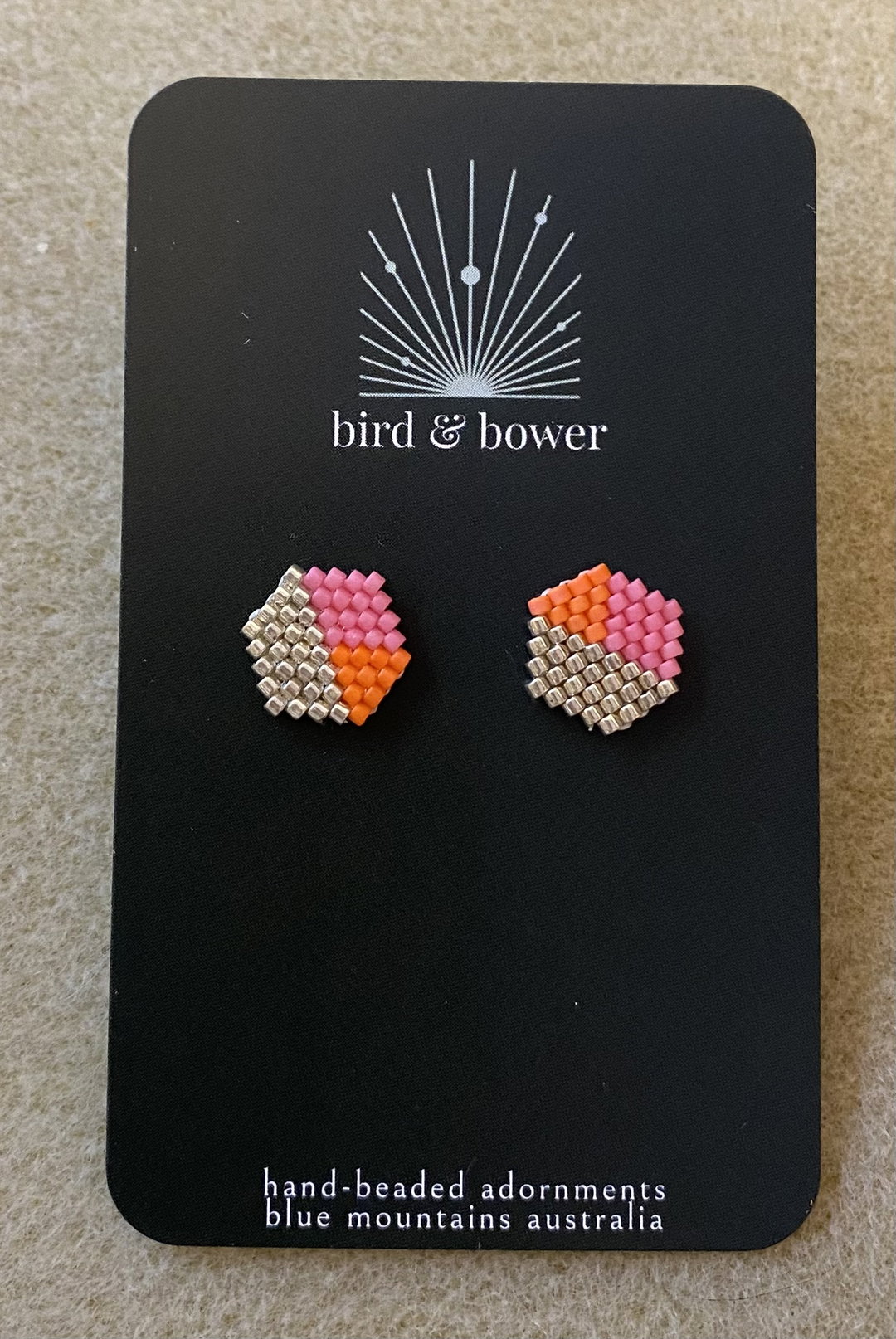 Silver Geo Studs - Carnation