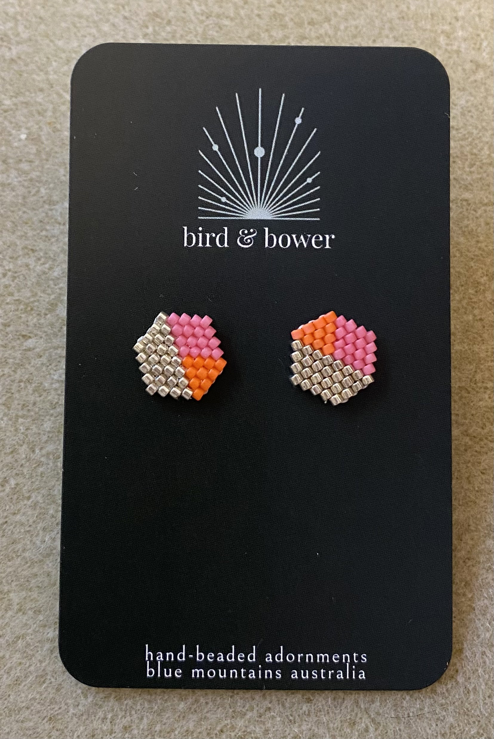 Silver Geo Studs - Carnation_0