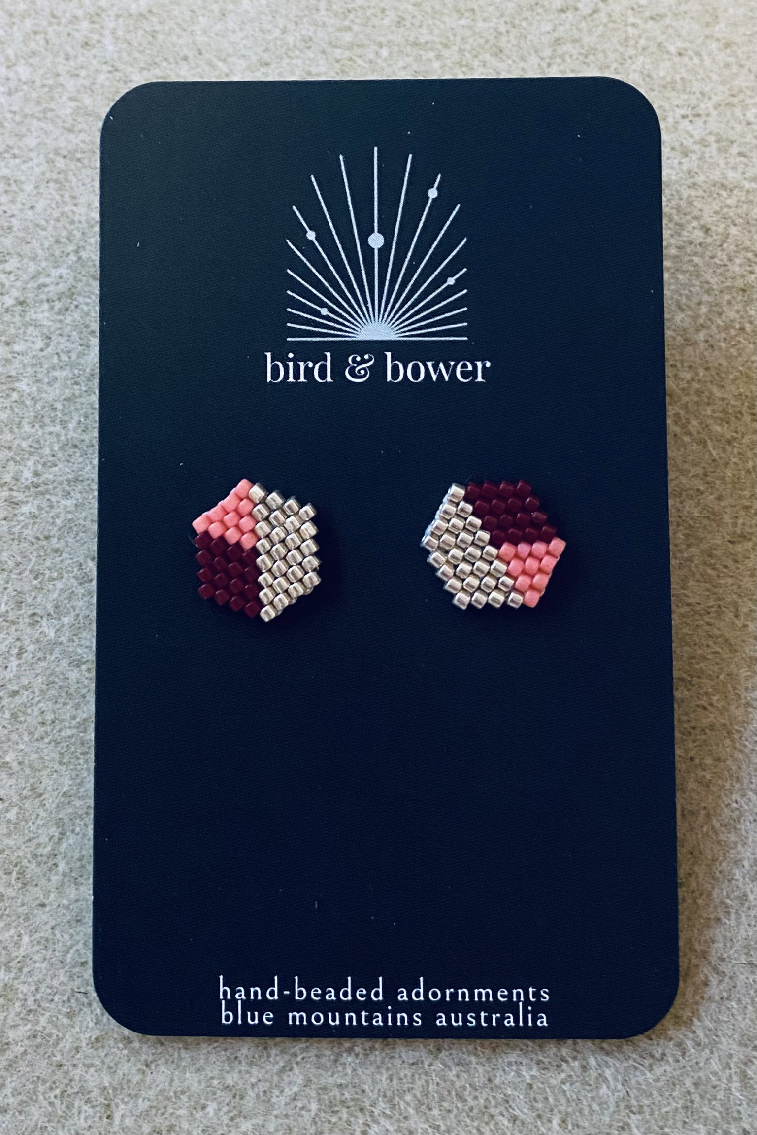 Silver Geo Studs - Currant _0