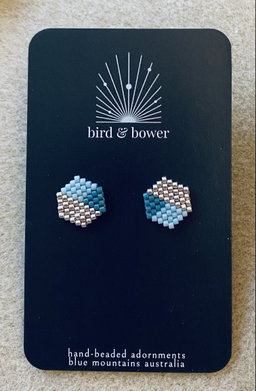 Silver Geo Studs - Eucalypt