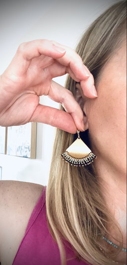 Gold Sunray Earrings - Sky