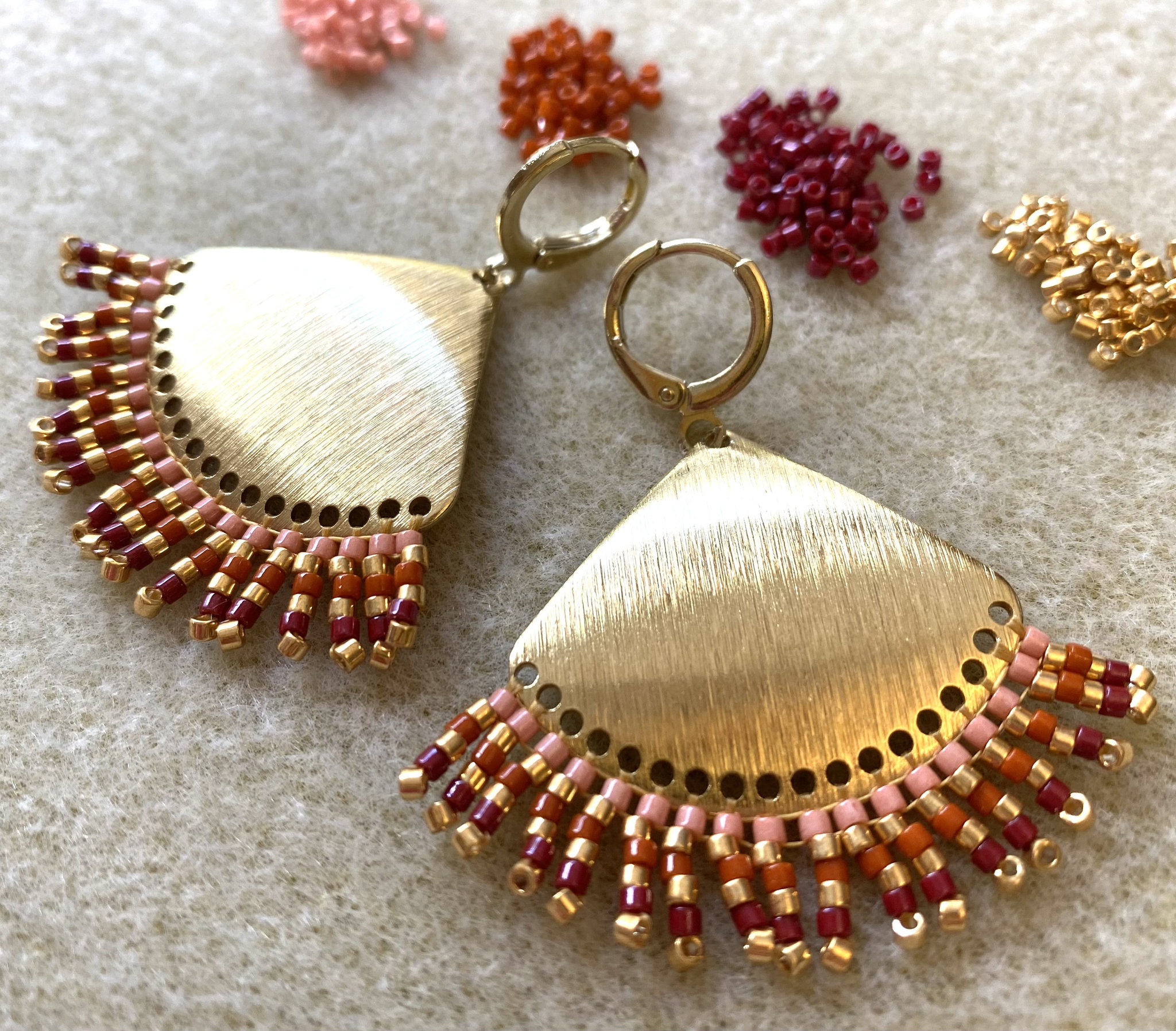 Gold Sunray Earrings - Earth _0
