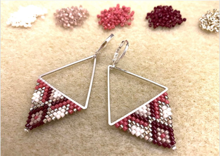 Silver Aztec Earrings - Currant_0
