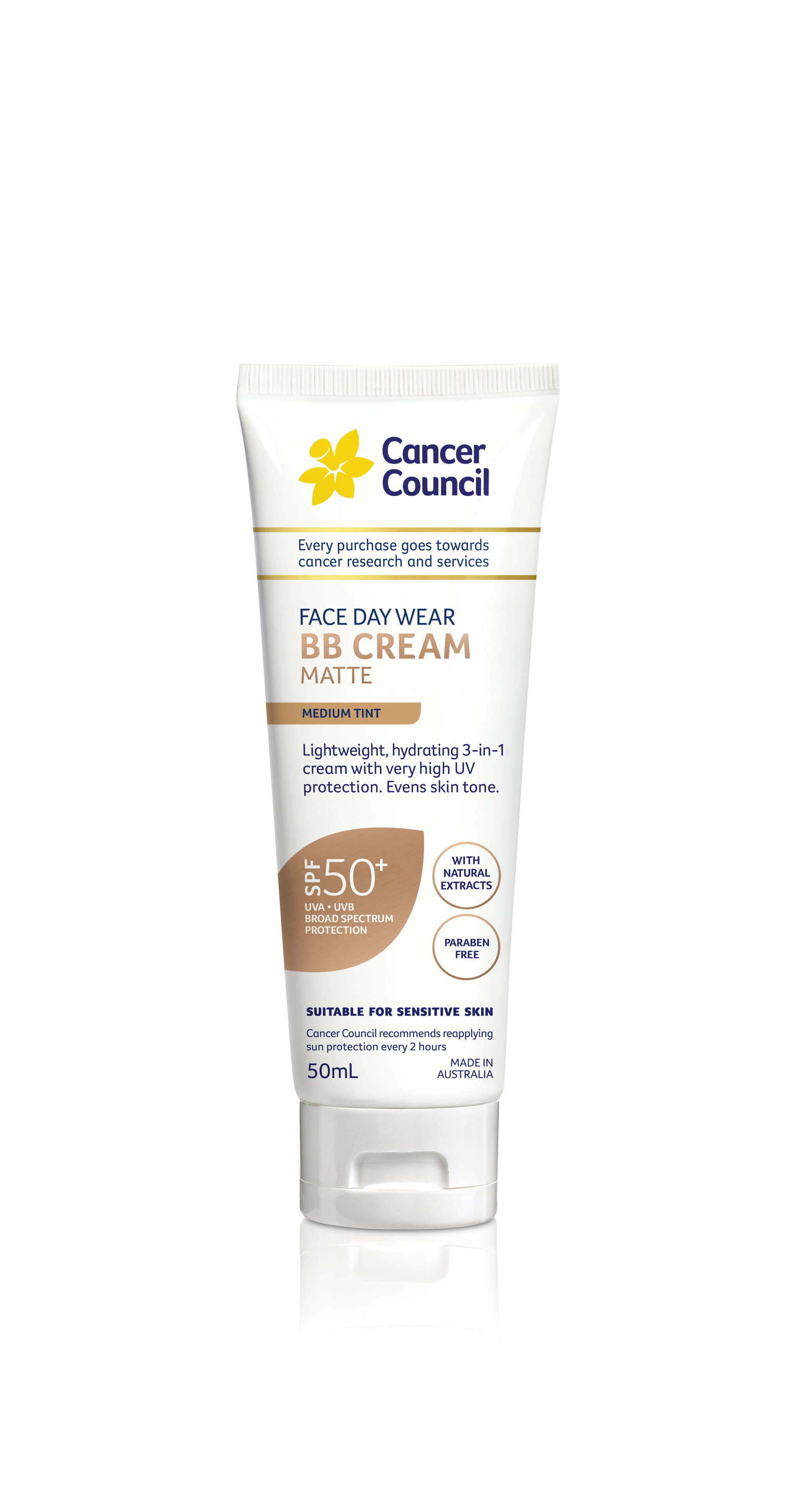CANCER COUNCIL Daywear BB Cream Medium Tint 50+ 50ml_0