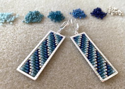 Silver Abacus Earrings - Azure Waves