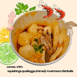 Tomyum seafood noodles