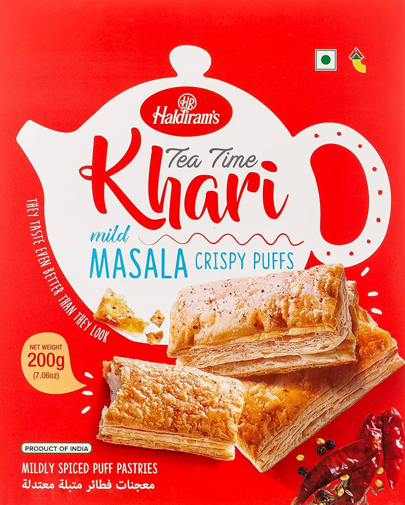 Haldiram's Tea Time Khari - Mild Masala Crispy Puffs 200g