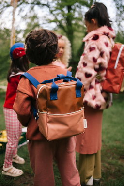 Brown colourblock backpack - small