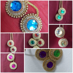 Round Aari colour latkan design  L002C