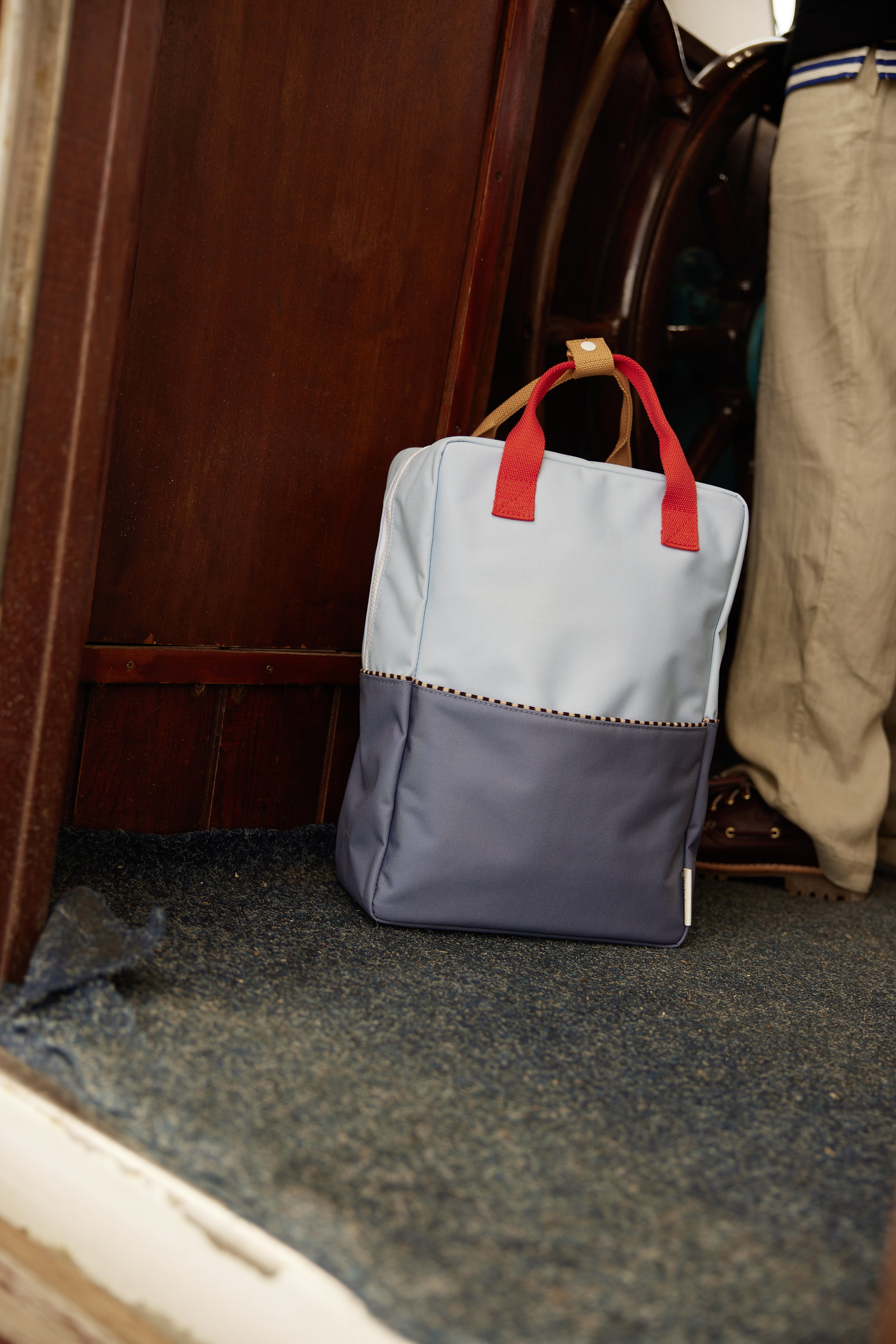 Zissou blue colourblock backpack - large_4
