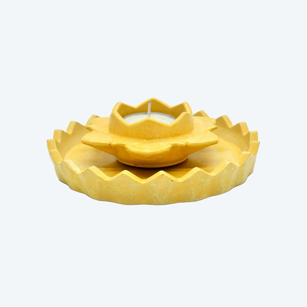 Petal Radiance Candle Stand with Tray_1