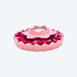 Petal Radiance Candle Stand with Tray