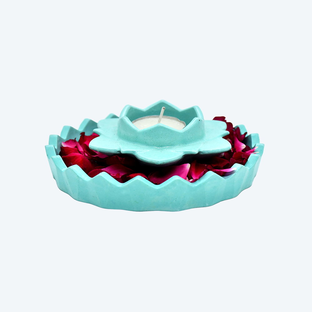 Petal Radiance Candle Stand with Tray_2