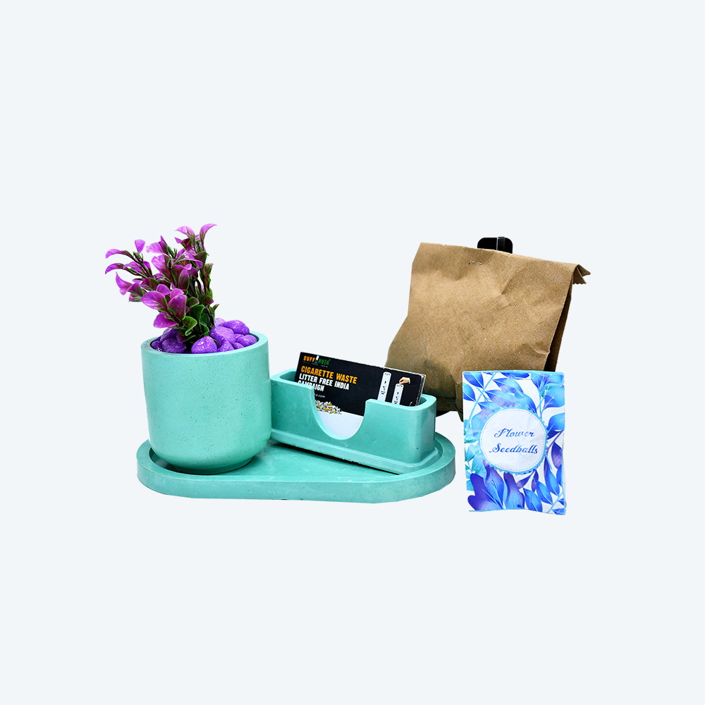 Flourish & Organize Kit [DIY Planter Kit (Oval) and Visiting Card Holder]_1