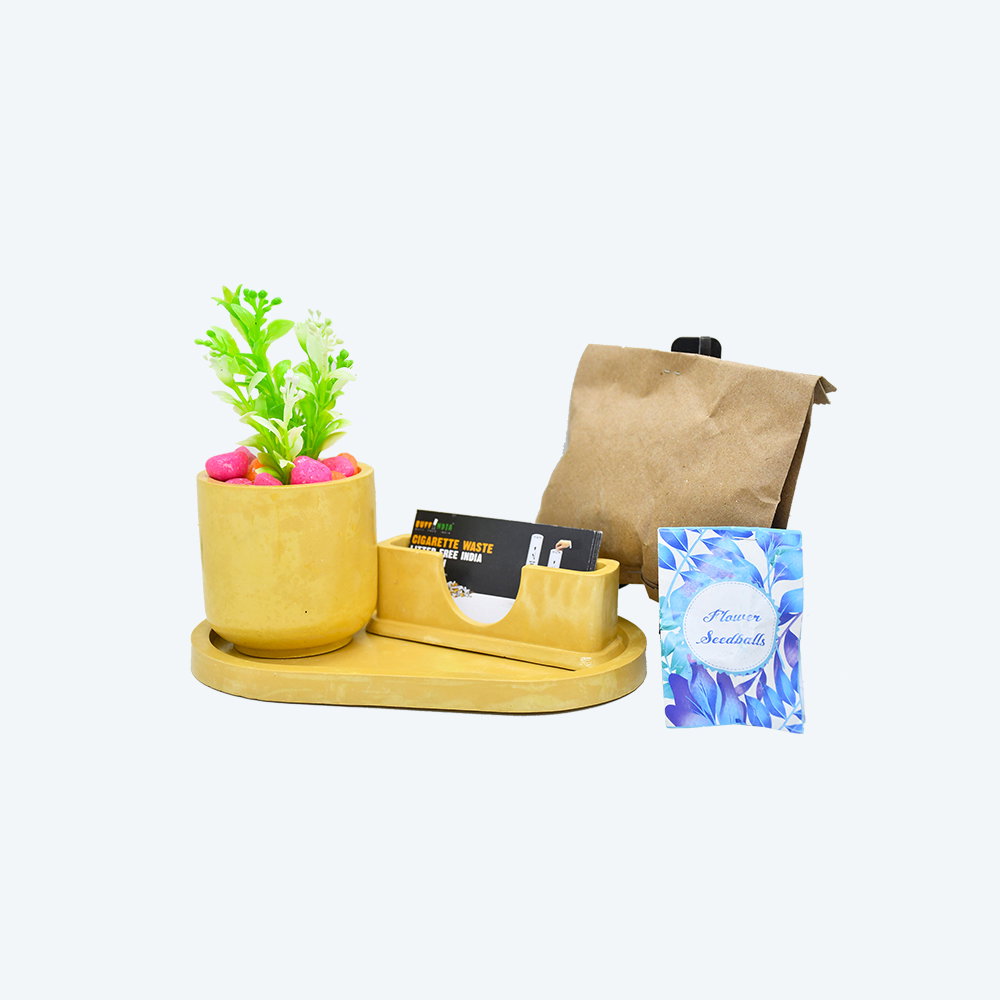 Flourish & Organize Kit [DIY Planter Kit (Oval) and Visiting Card Holder]