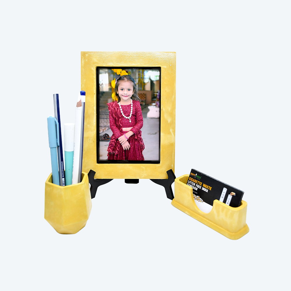 Sophisticated Office Trio (Pen Stand, Visiting Card Holder and Desk Photo Frame_2