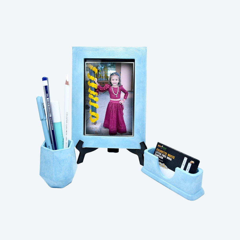 Sophisticated Office Trio (Pen Stand, Visiting Card Holder and Desk Photo Frame_3