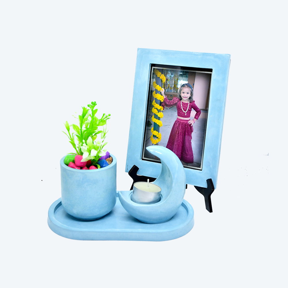 Moonlit Moments Kit [DIY Planter Kit (Oval), Moon Shape Candle Stand and Desk Photoframe] _1