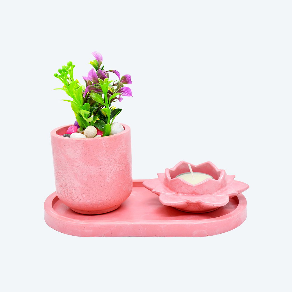Petal Harmony Candle and Planter Kit (Oval Tray)