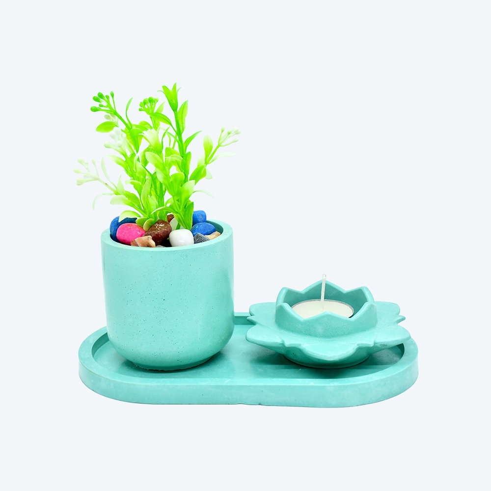 Petal Harmony Candle and Planter Kit (Oval Tray)_1