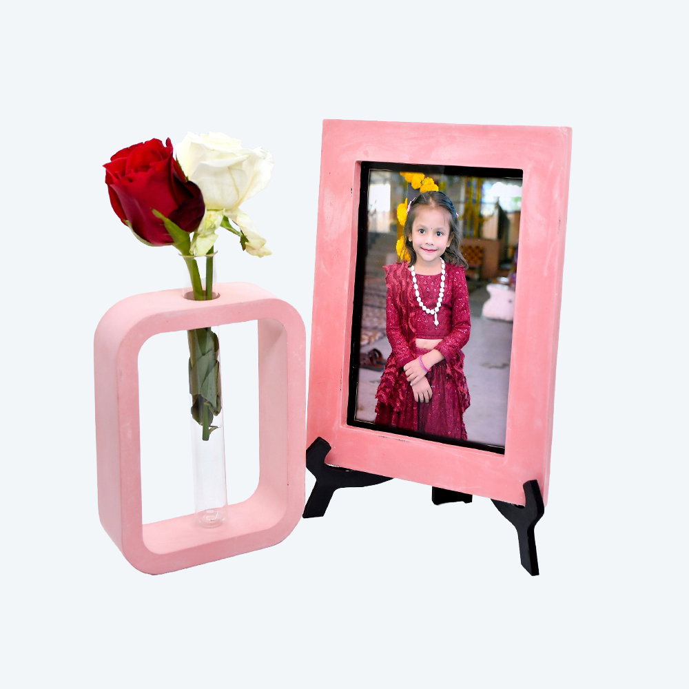 Green Memories Duo (Desk Photo Frame & Testtube Planter) _2