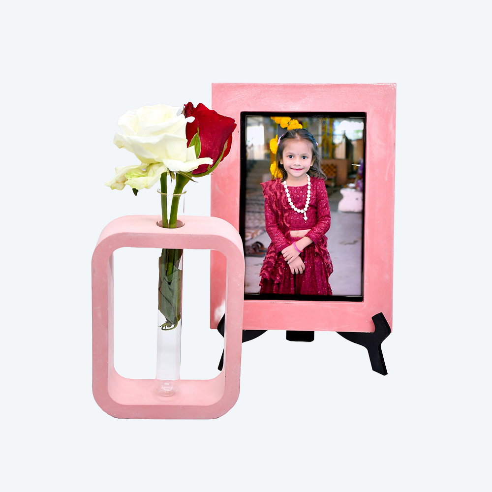 Green Memories Duo (Desk Photo Frame & Testtube Planter) _0