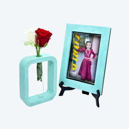 Green Memories Duo (Desk Photo Frame & Testtube Planter) 