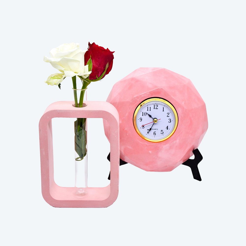 Green Time Harmony (Desk Clock & Testtube Planter)