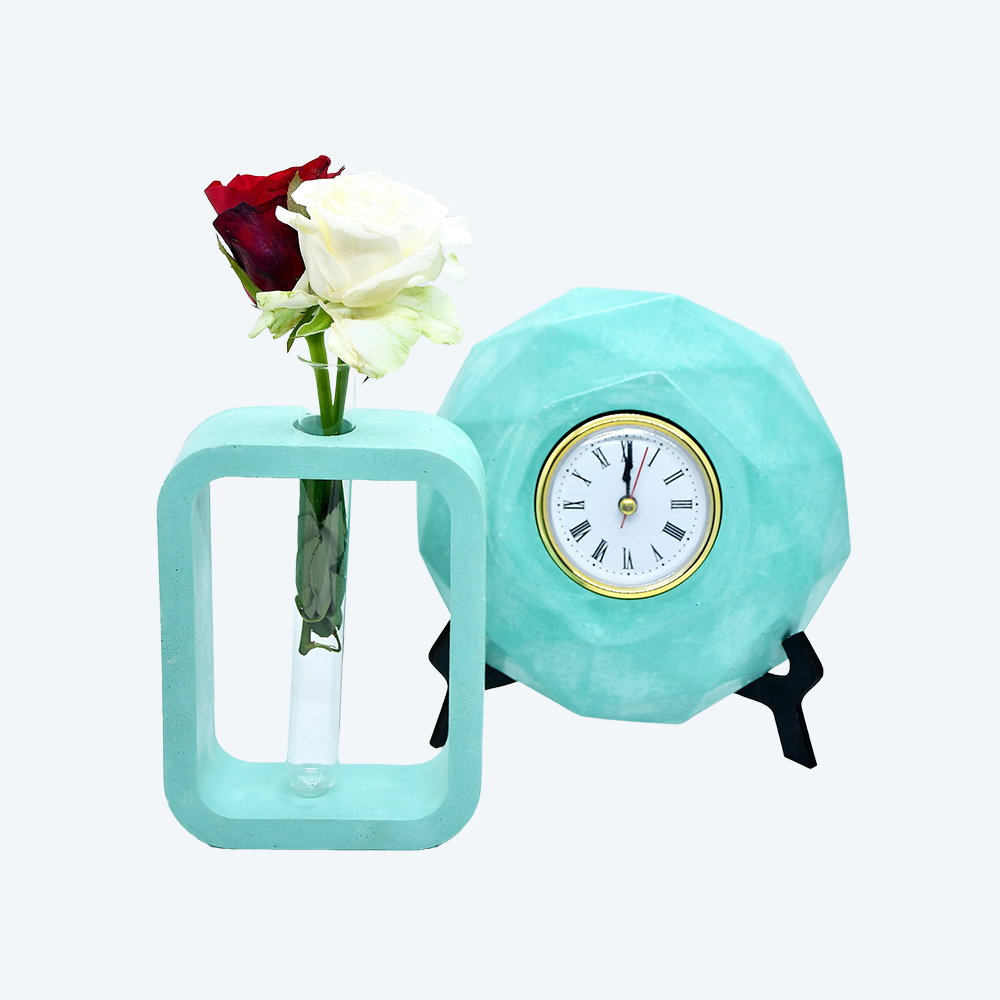 Green Time Harmony (Desk Clock & Testtube Planter)_1