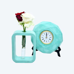 Green Time Harmony (Desk Clock & Testtube Planter)