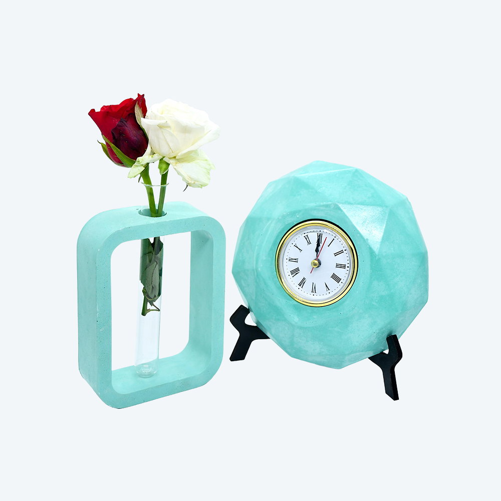 Green Time Harmony (Desk Clock & Testtube Planter)_3