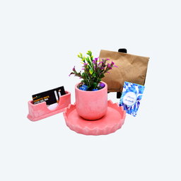 Flourish & Organize Kit [DIY Planter Kit (Round) and Visiting Card Holder]