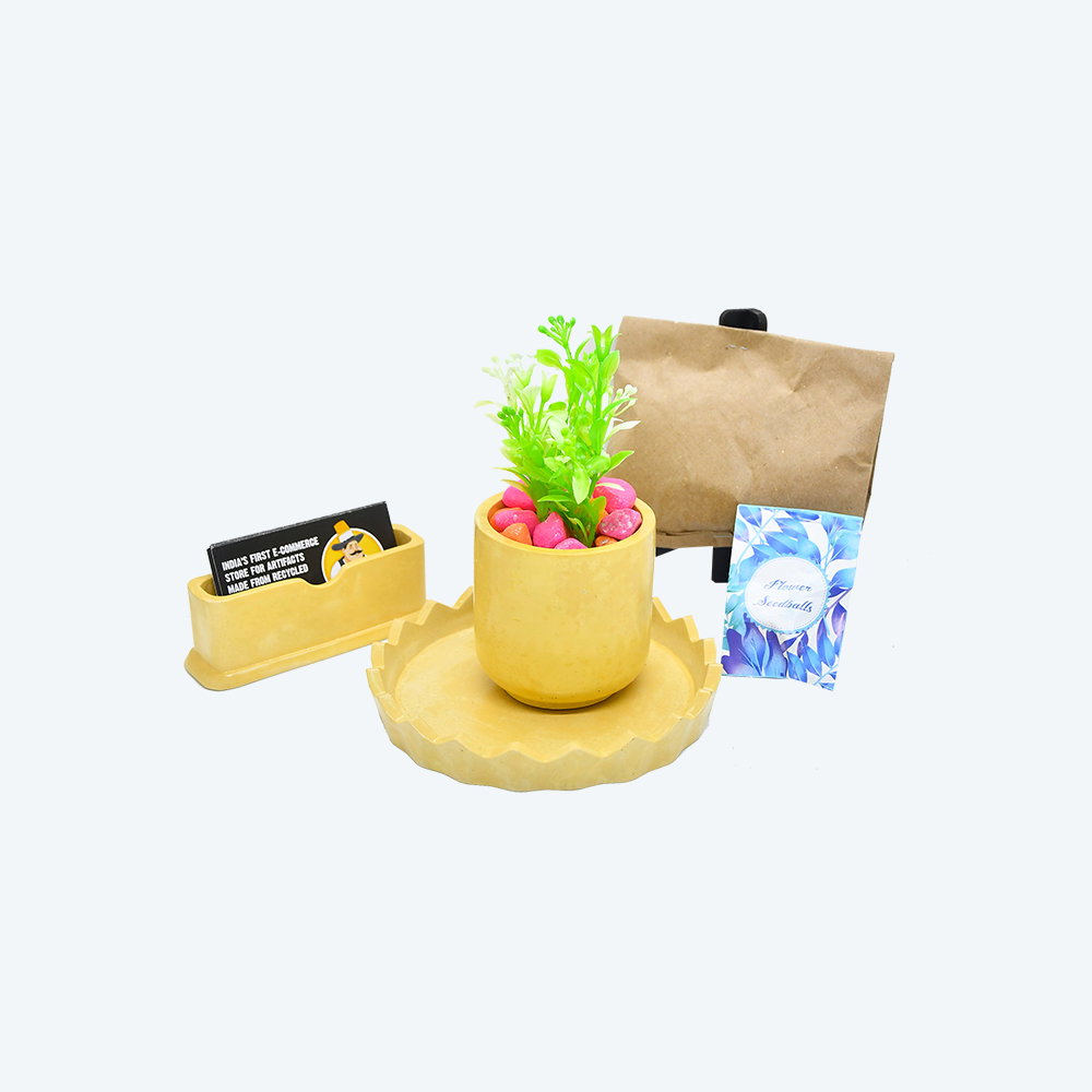 Flourish & Organize Kit [DIY Planter Kit (Round) and Visiting Card Holder]_2