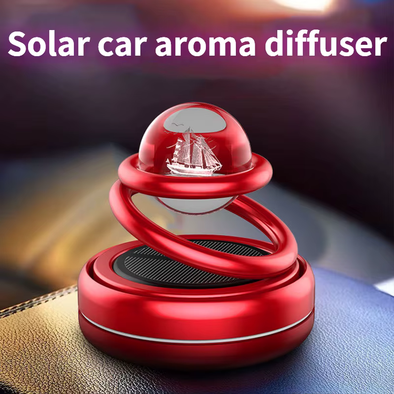 Diffuseur d'huiles essentielles solaire rotatif à double anneau pour voiture._1