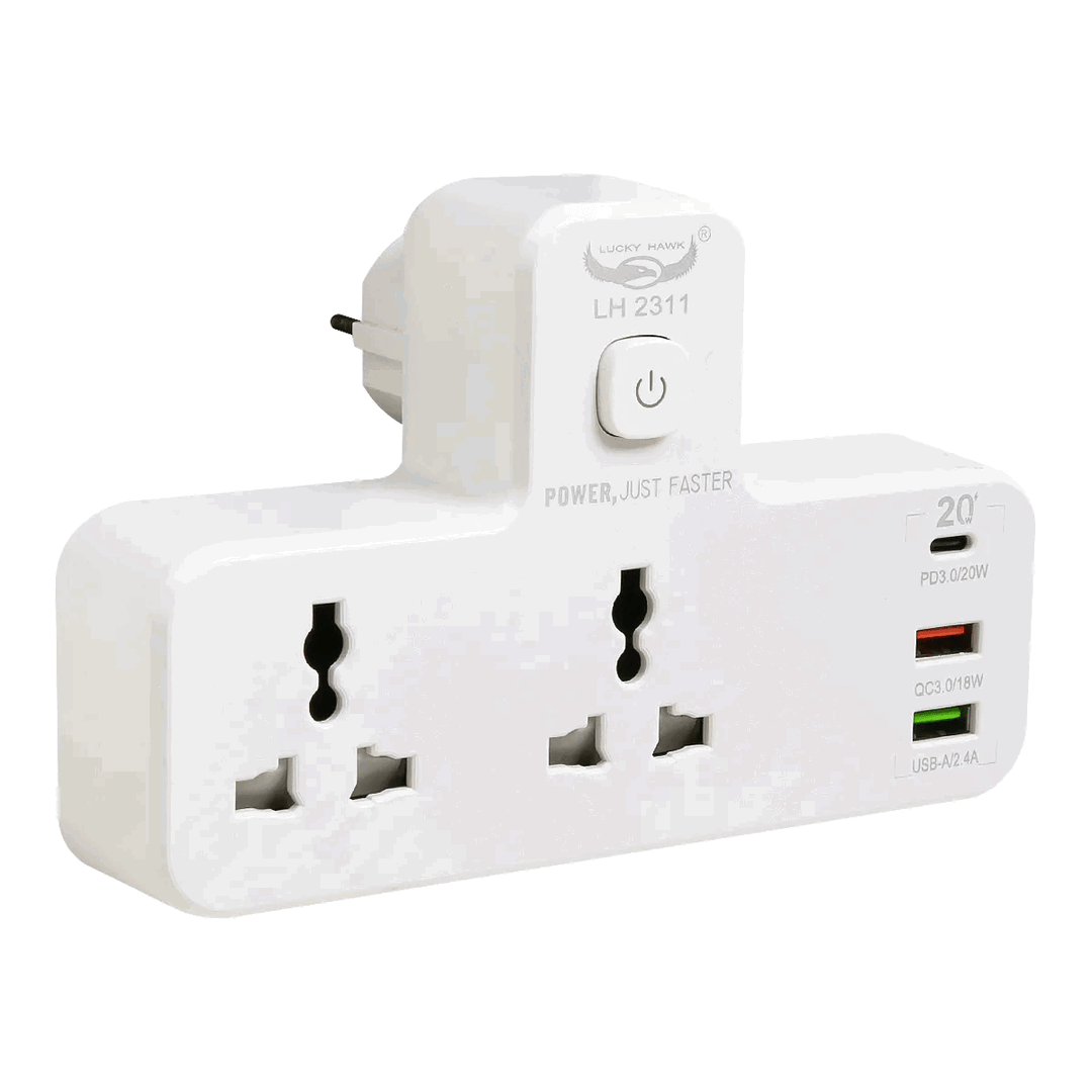 Tomadas de Extensão Dupla + 2 usb + 1 typc