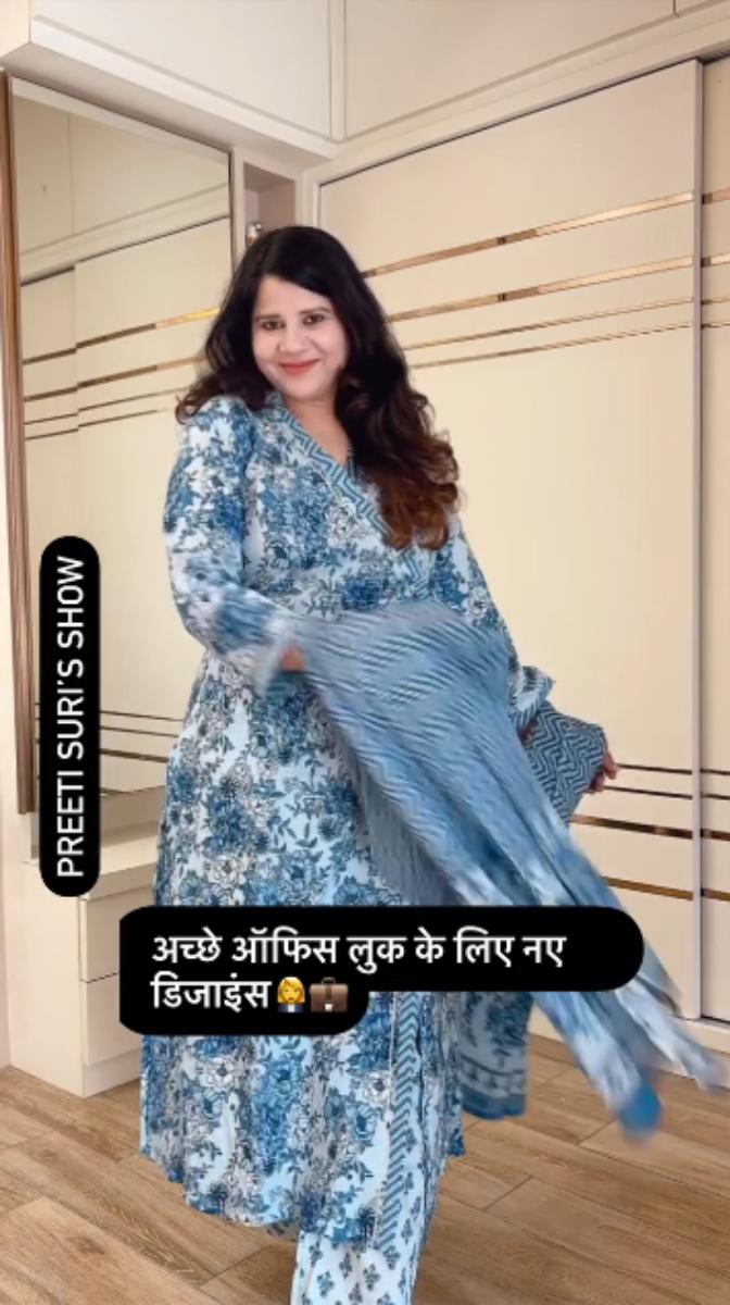 Blue Angrakha 3 pcs set D.No.551