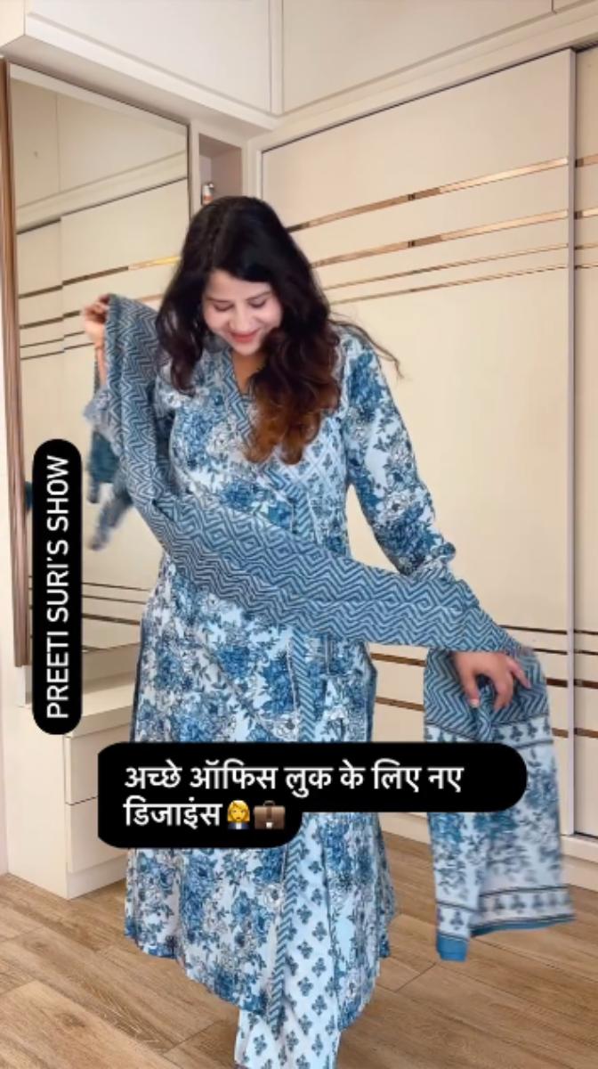 Blue Angrakha 3 pcs set D.No.551_2