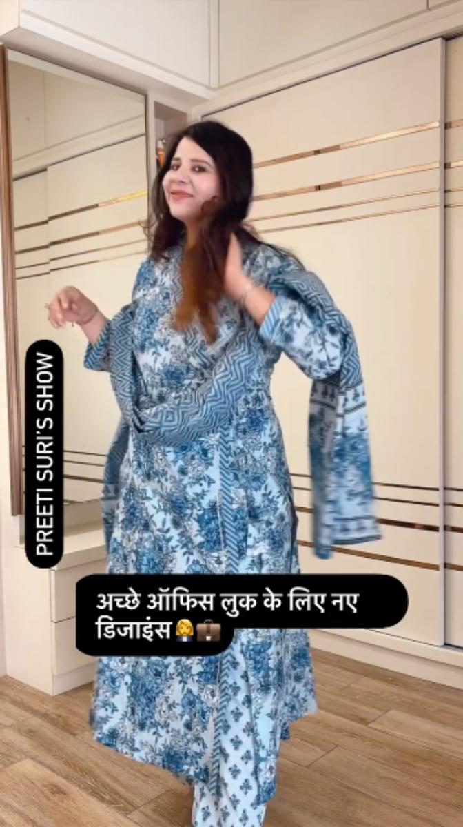 Blue Angrakha 3 pcs set D.No.551_1