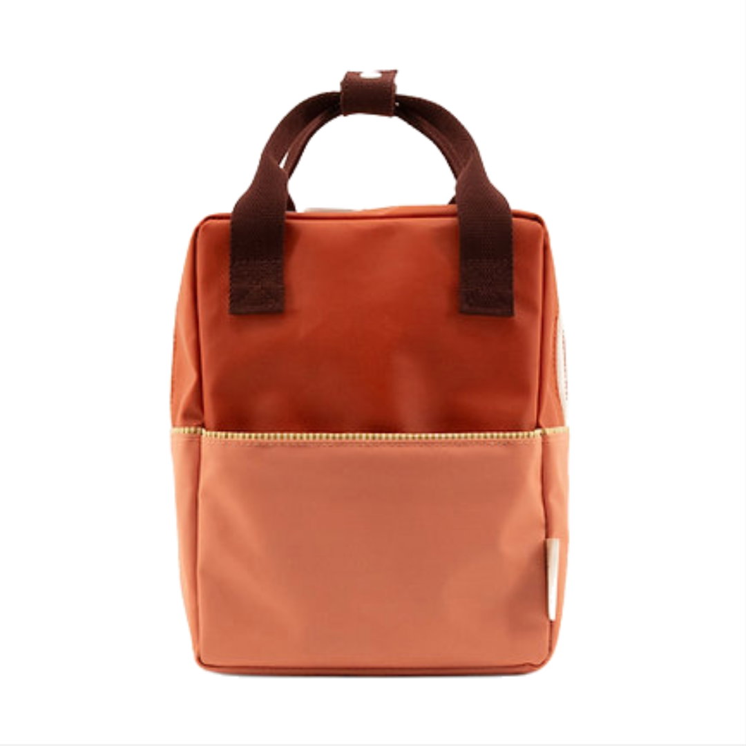 Red & pink colourblock backpack - small