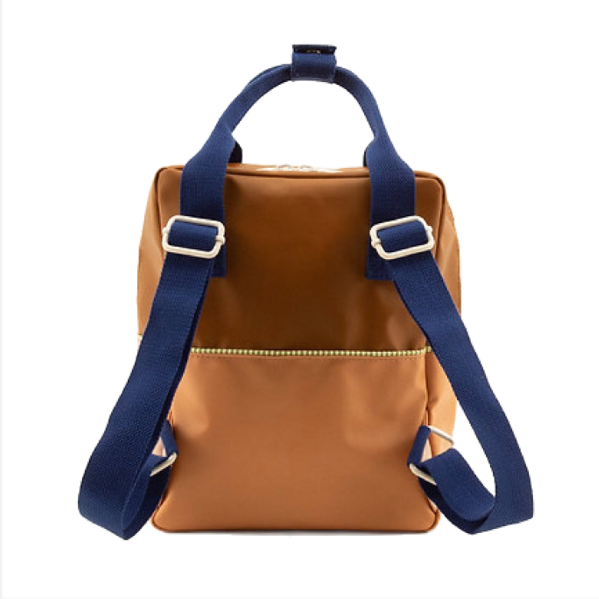 Brown colourblock backpack - small_3